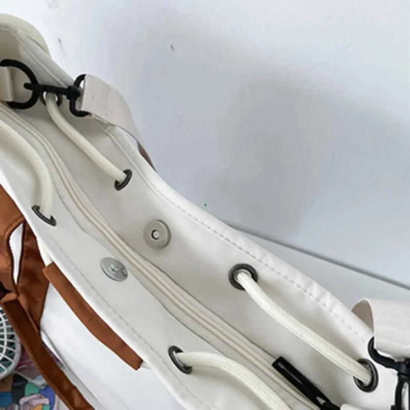 2025 NEW Drawstring Splash Proof Nylon Fabric Shoulder Crossbody Bags For Women Multi-pocket Large Capacity Student Book Handbag