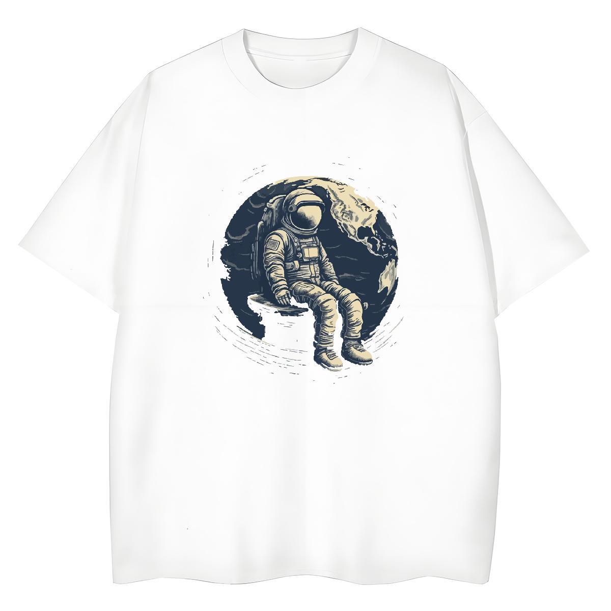 High quality Lady T shirt 100% Cotton 230g universe Casual Woman T Shirts Breathable Custom Print Plus Size Top Shirts
