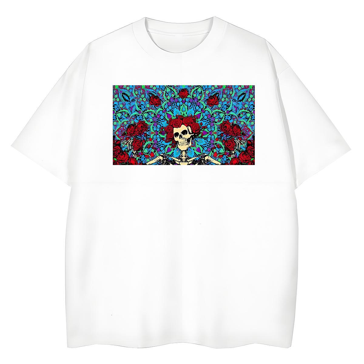 TOP Quality T Shirts Women 230g Cotton Breathable Casual flower Tshirt for Man Woman Brand DIY Anime Wear