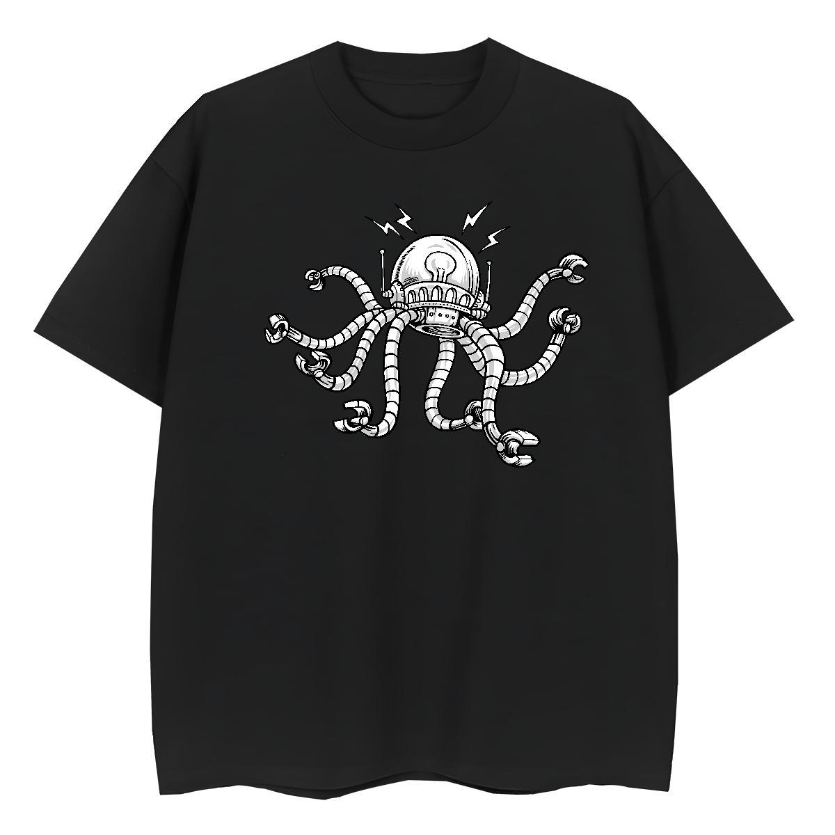 DIY T Shirt For Woman 230g Cotton Crew Neck Breathable Street Casual robot Lady T shirt High quality Custom Printed Clothes