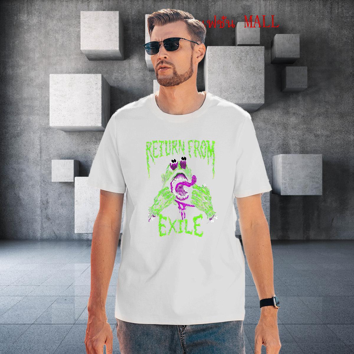 New Arrival Mens Tshirts 100% Cotton 230g High Street Hip Hop exile Crew Neck Breathable Mens T Shirts Wholesale Custom Cartoon Tops Tees