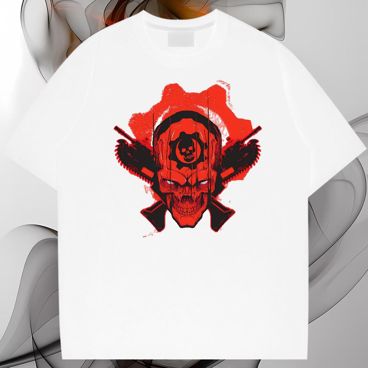 New Designer High Street Hip Hop Tshirt for Man Woman gun O Neck Short Sleeves 230g Cotton T shirt Loose Oversized 3XL 4XL Tops Shirt
