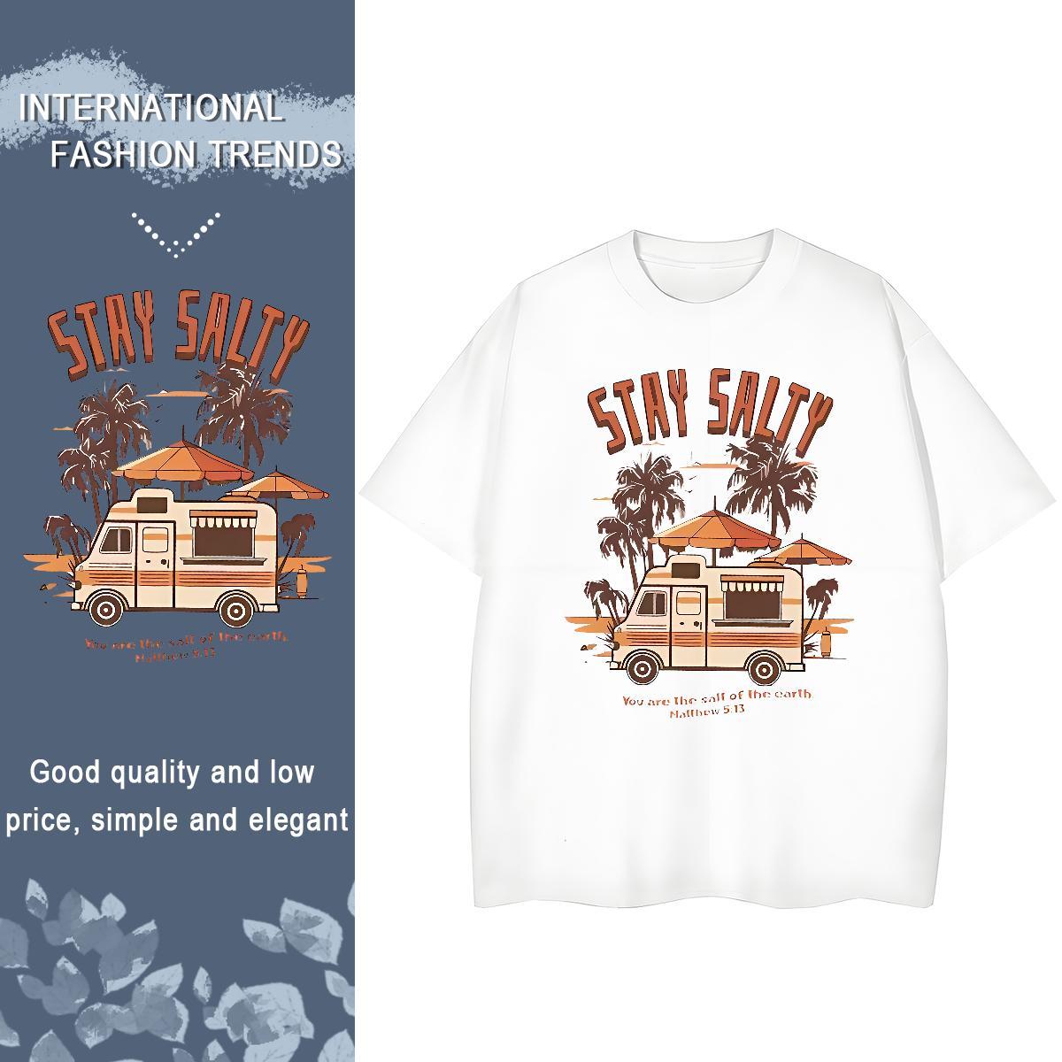 High quality Lady T shirt 230g 100% Cotton RV Street Casual T Shirt For Woman Crew Neck DIY Anime Printed Tshirts