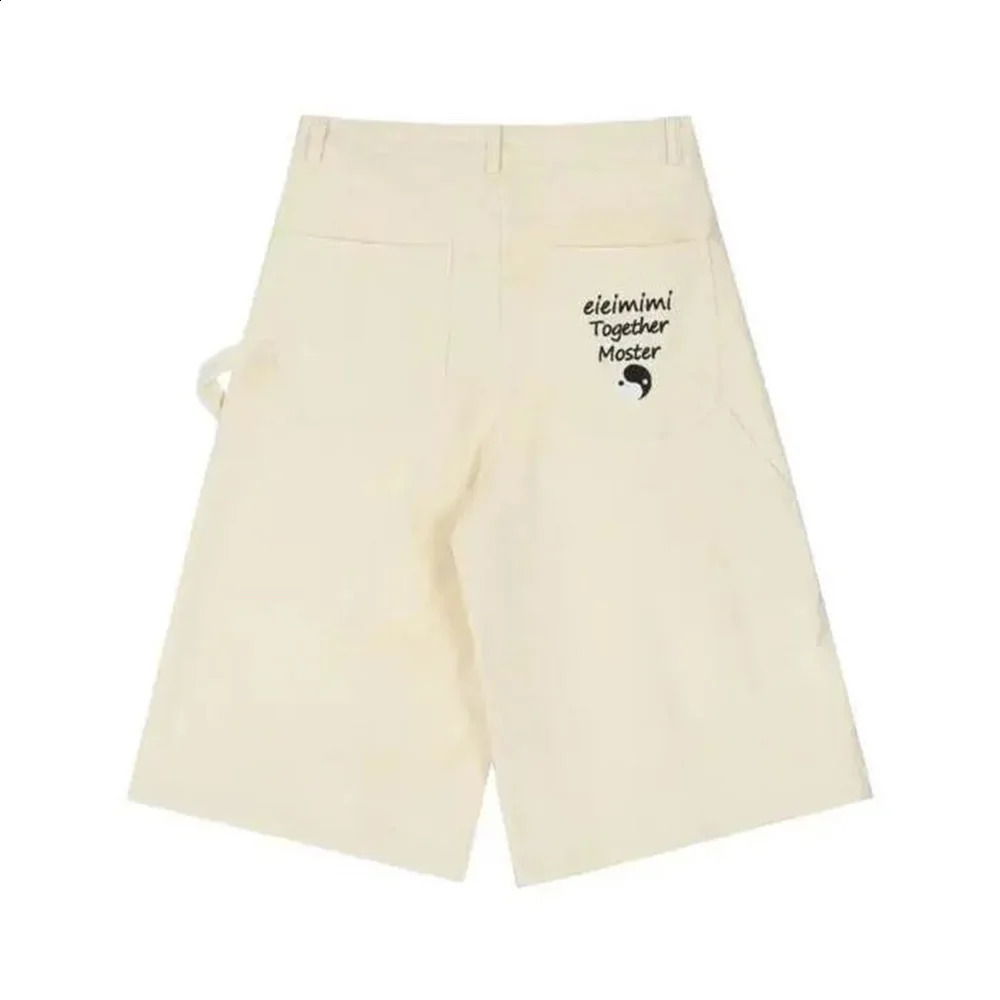 Y2K Mens Pants Pocket Letter Tai Chi Pattern Straight Leg Pants Summer Versatile Casual Work Pants Mens Clothing unisex 2024 240821