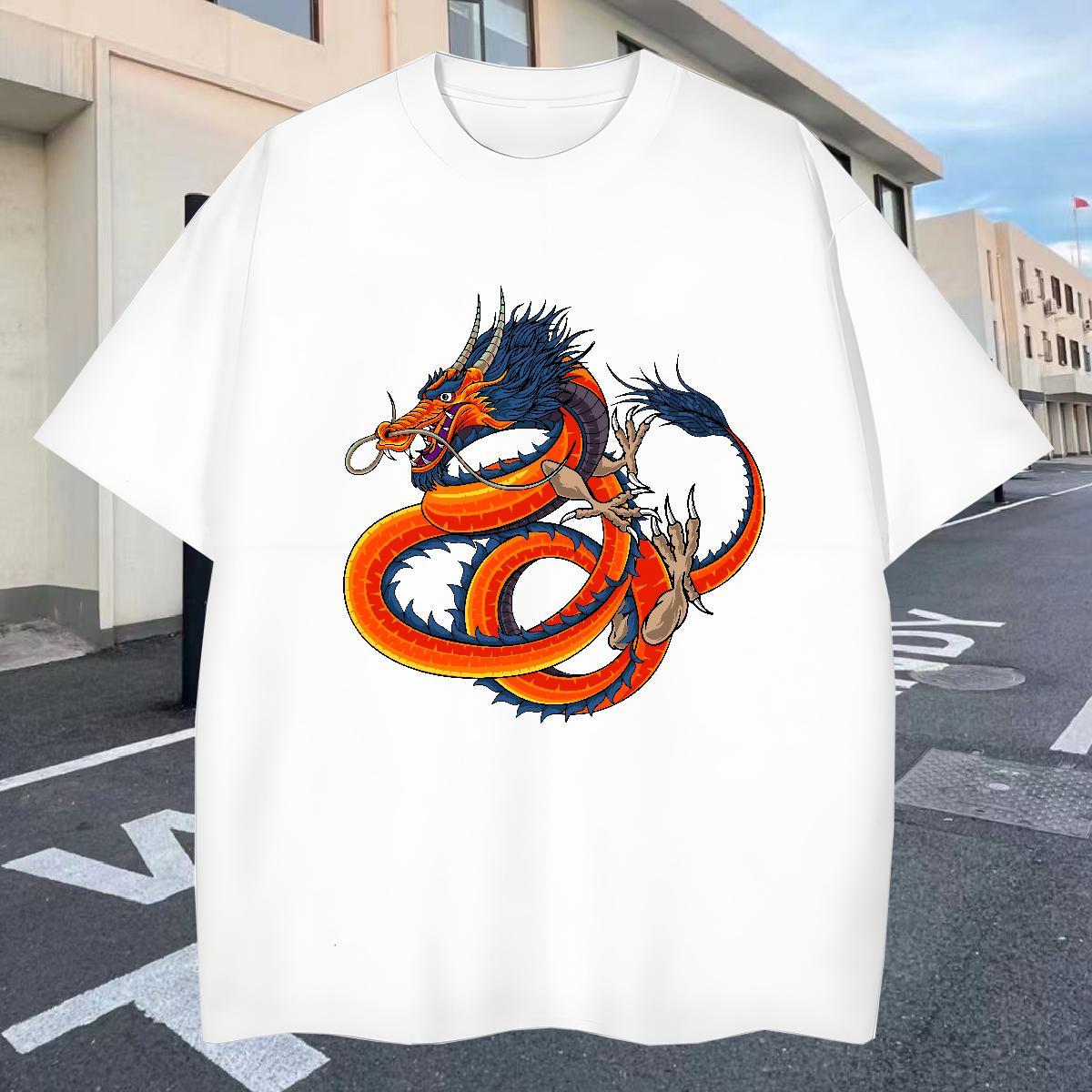Designer Men Clothes T-Shirt Street Wear 100% Cotton 230g Customized Print O Neck Short Sleeves dragon T shirt Classic Clothings