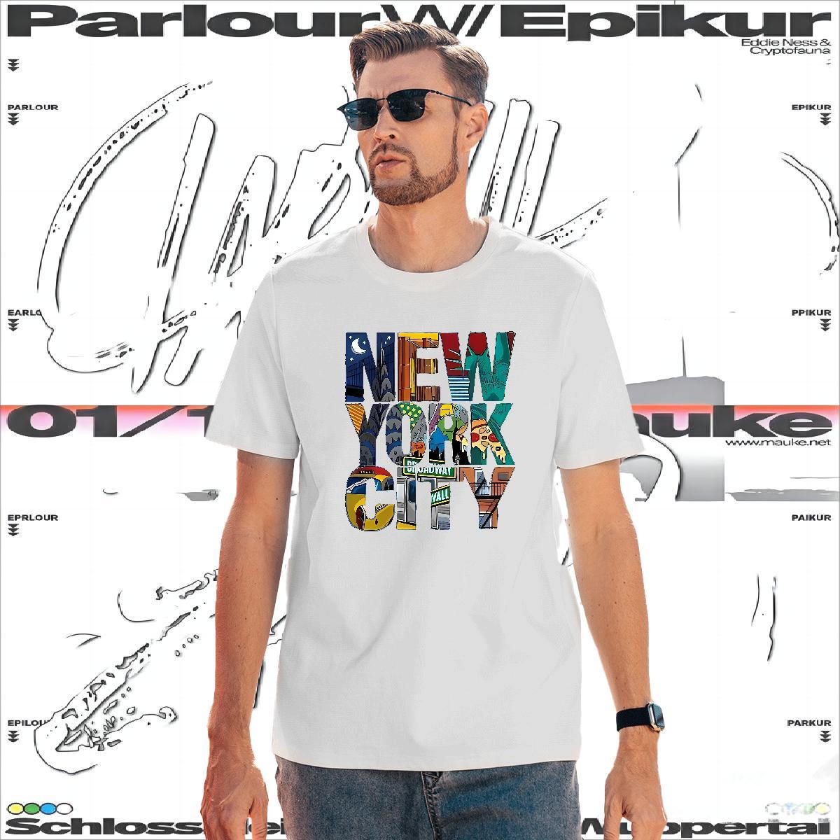 Loose New York Men T Shirts Casual Mens Tshirts 230g 100% Cotton Fashion New Crew Neck Breathable Custom Printing Clothings