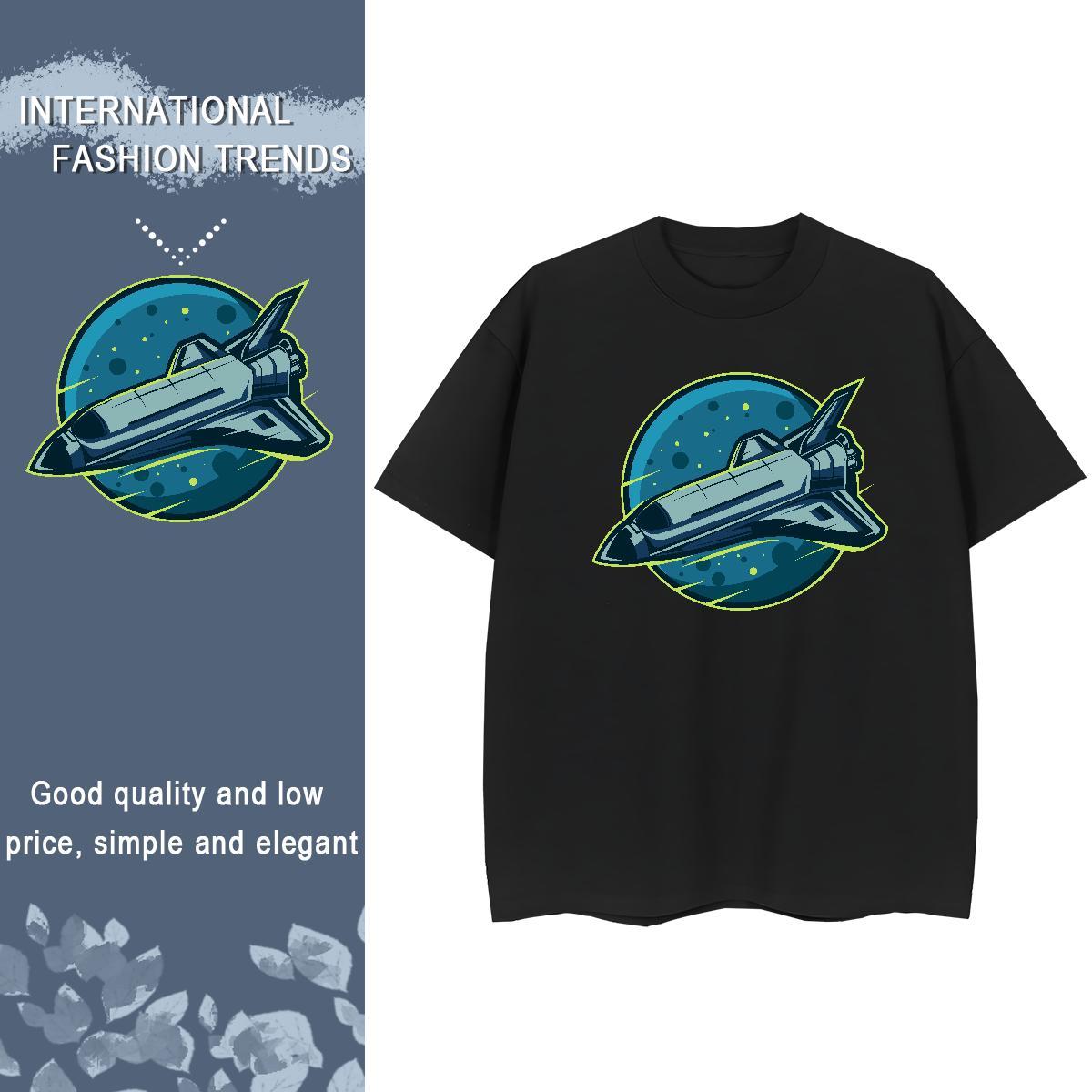 Lady Unisex Tshirts 100% Cotton 230g universe Casual T shirt Crew Neck Custom Print Plus Size Top Shirts