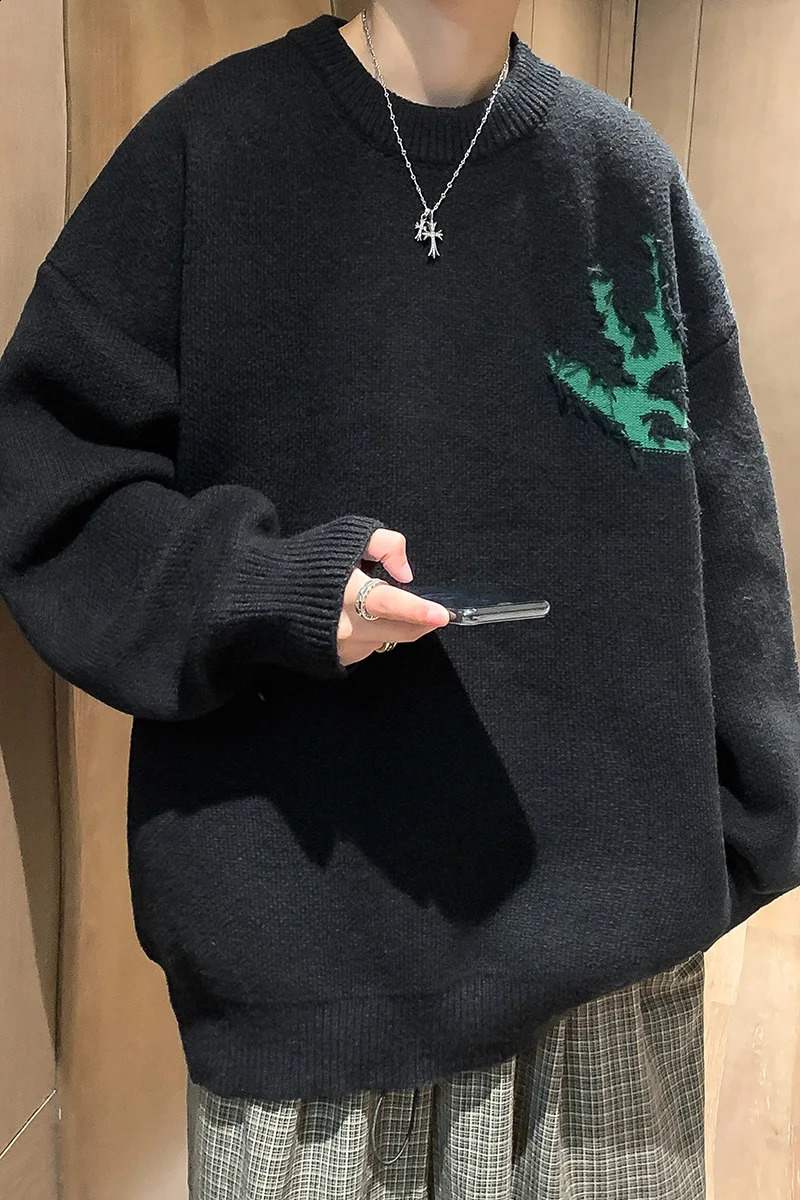 Printed sweaters Pullover knitwear knitted mens winter Harajuku clothing Korean skydiving 240821