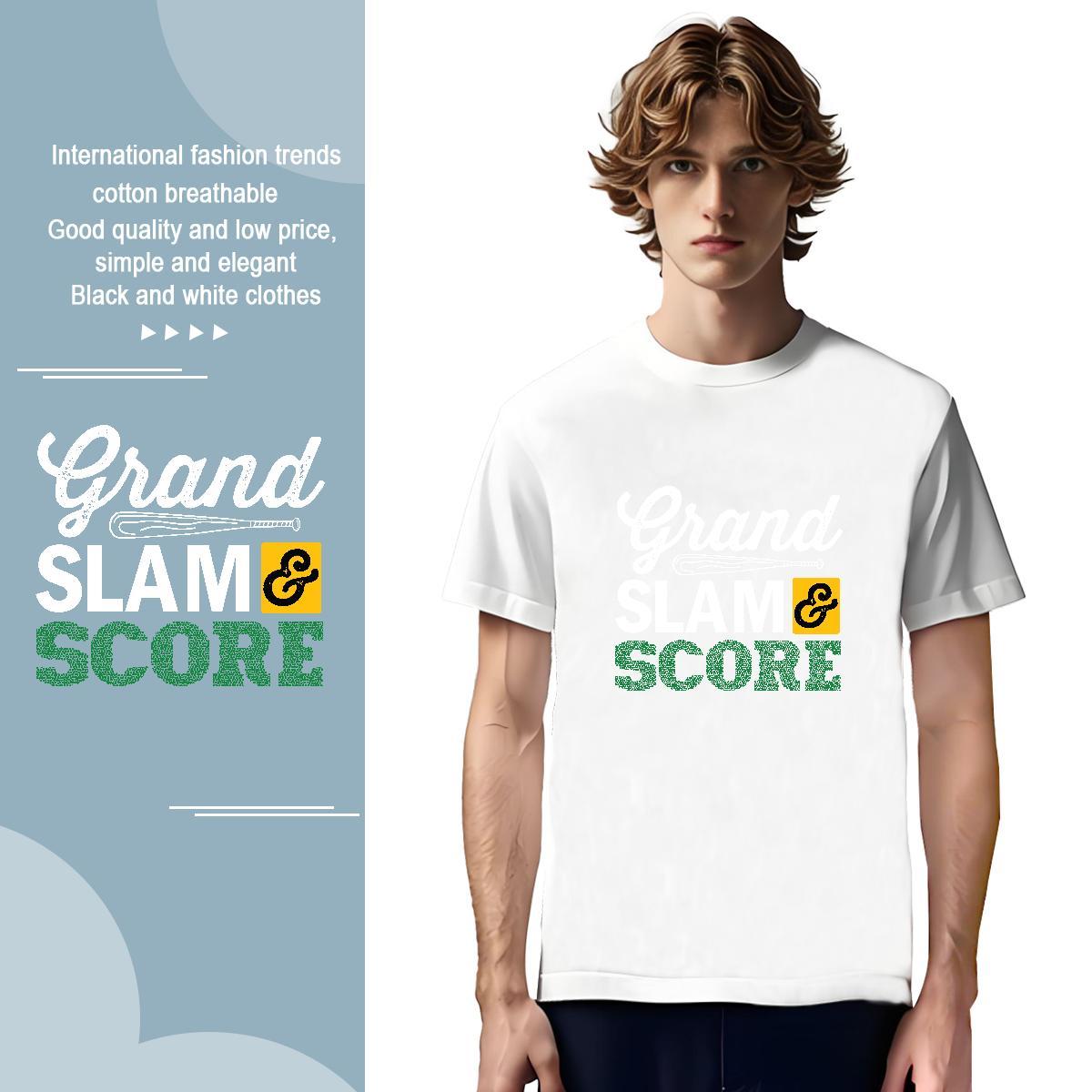 Free Shipping Grand Slam T Shirts Men Home Outdoor Men Tees 230g Pure Cotton Factory Direct Short Sleeve O-Neck Oversized 3XL 4XL Clothings