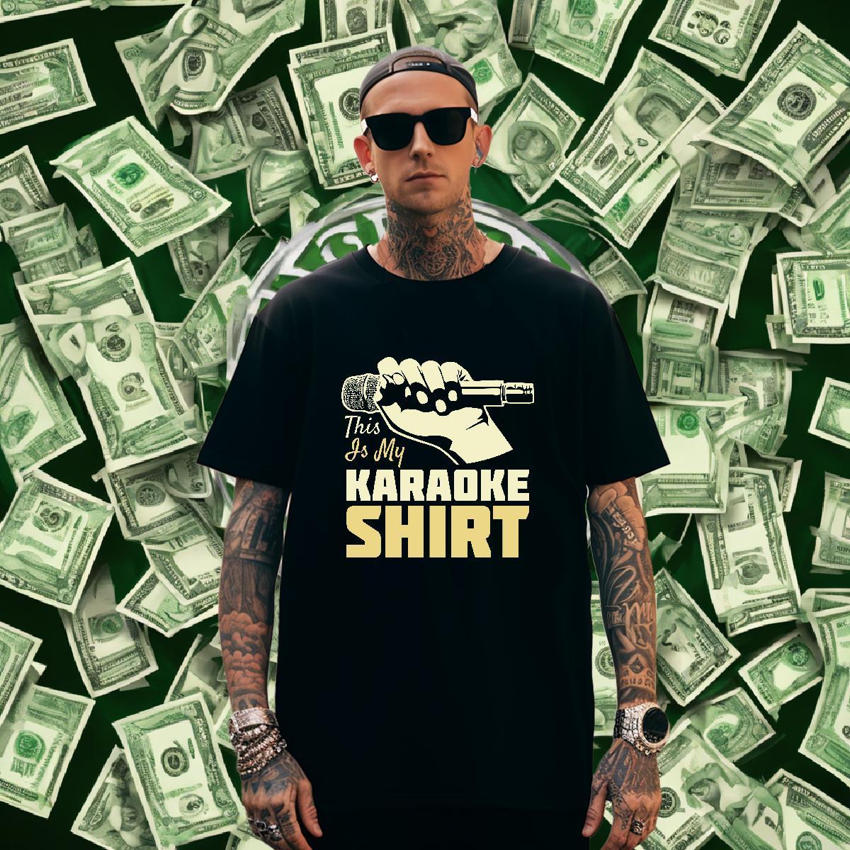 Brand Mens Tshirts Home Outdoor 100% Cotton 230g DIY Anime Short Sleeve O-Neck karaoke T shirt Fashion Design Top Tees