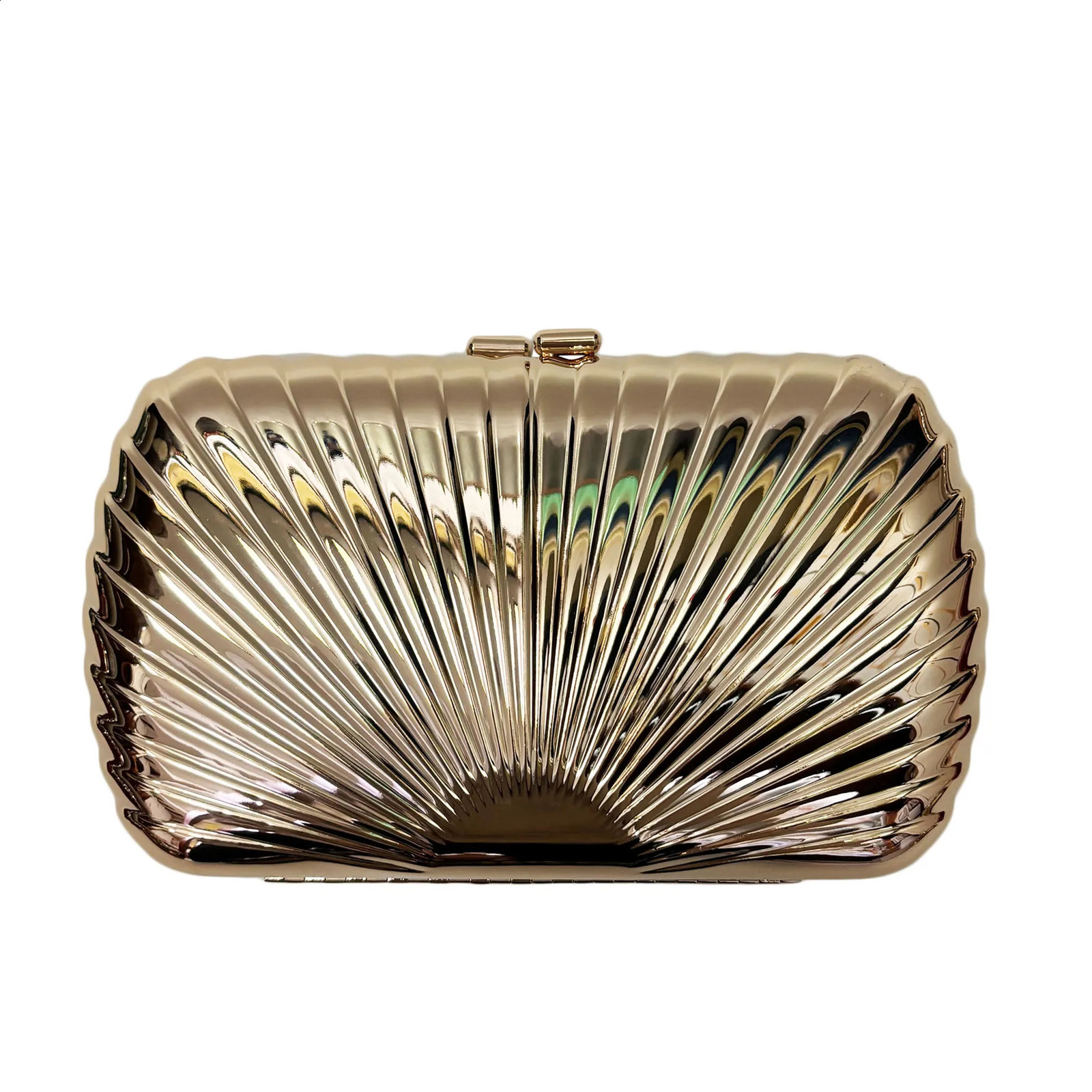 Fashion Metal Box Clutch Bag for Women Chains Shoulder Crossbody Elegant Glitter Evening Party Purses 2024 240821