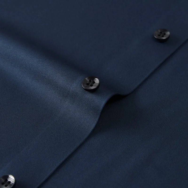 High-Quality Mens Long-Sleeve Shirt - Solid Color Business Casual X-Stretch Embroidered Four-Season Daily Commute Top 240822