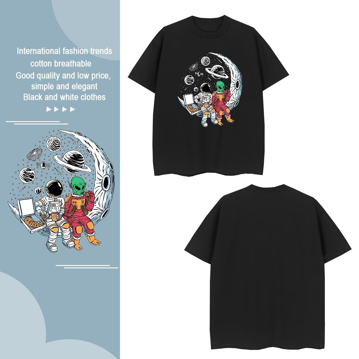 Classic star Men Tshirts 230g Pure Cotton T Shirt For Man Custom Print Oversized High Street Hip Hop Crew Neck Breathable Popular Tees Shirts