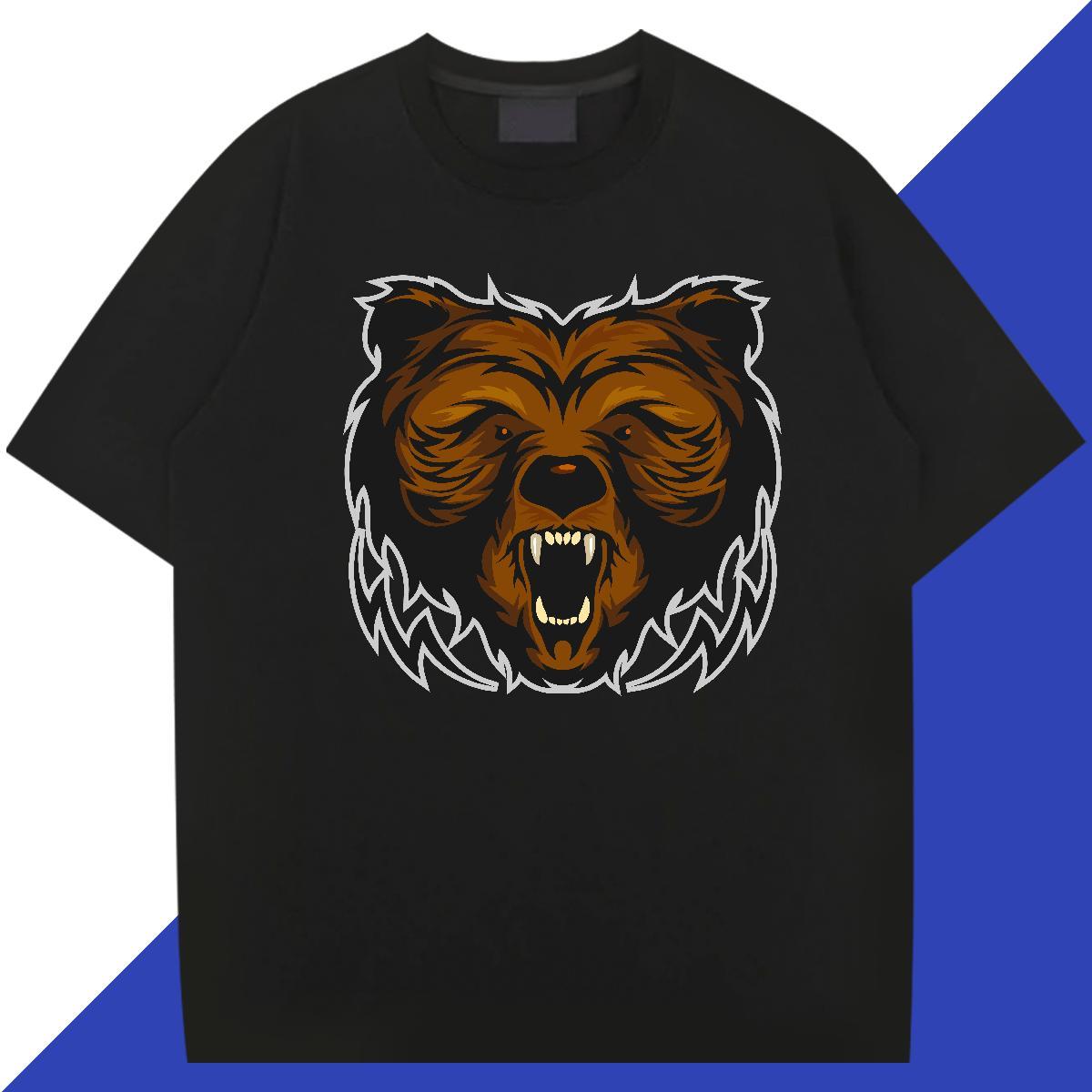 TOP Quality Tshirt for Man Woman Casual Beach 230g 100% Cotton White Plus Size Breathable Crew Neck bear T shirt Wholesale Clothings