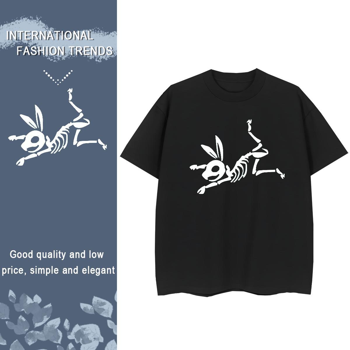 DIY T Shirt For Woman 230g 100% Cotton Breathable Short Sleeve Home Outdoor skull Women Tees Wholesale DIY Anime Tops