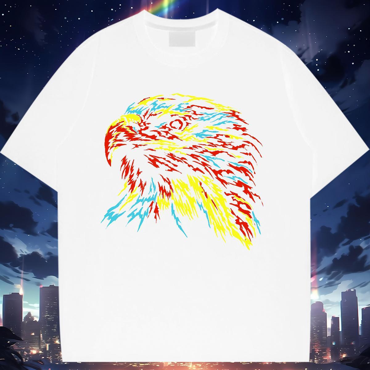 2024 Woman T Shirts Breathable Soft 230g Cotton Tshirt for Man Woman DIY Logo eagle Street Unisex Top Tees