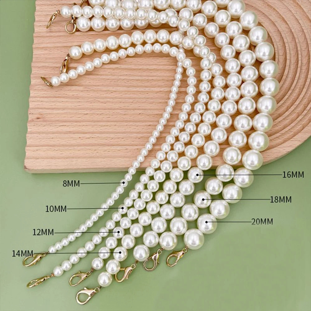 Hardware Pearl Crossbody Bags 30cm-60cm Length Handles For Diy Bags Clothes Accessories Decorative Fashion Pearl Bags Chain 240821