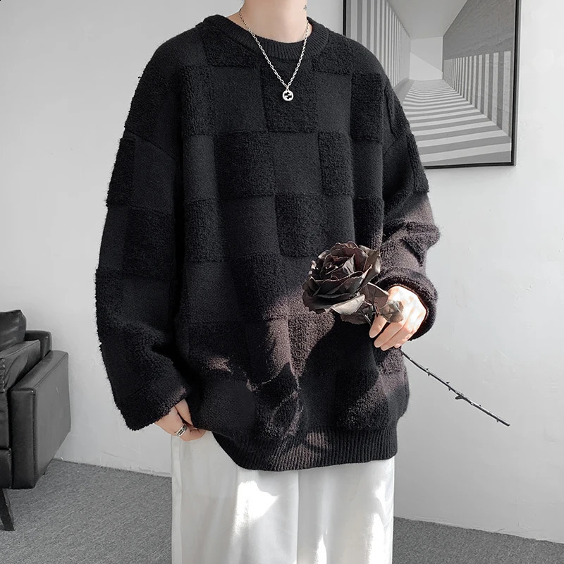 Fashion Mens Sweaters Woolen Streetwear Knitted Pullovers Size M-8XL 240821