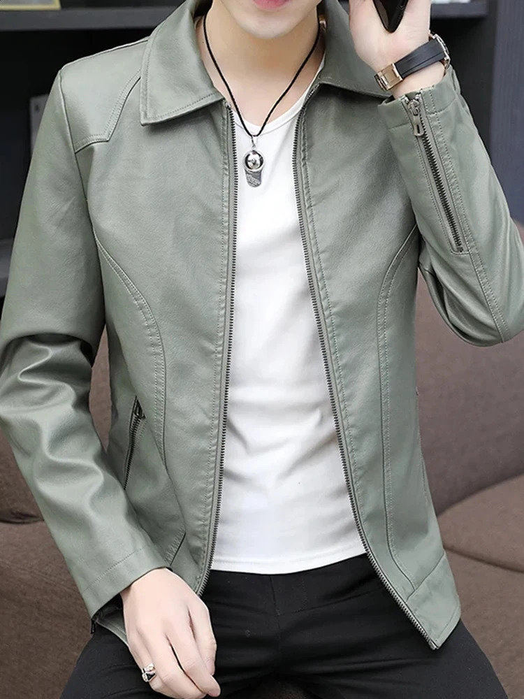 Padded And Thickened High-Quality Cotton Cold Casual Zipper Lapel Solid Color Fashion Trend Retro Versatile Pu Leather Jacket 240822