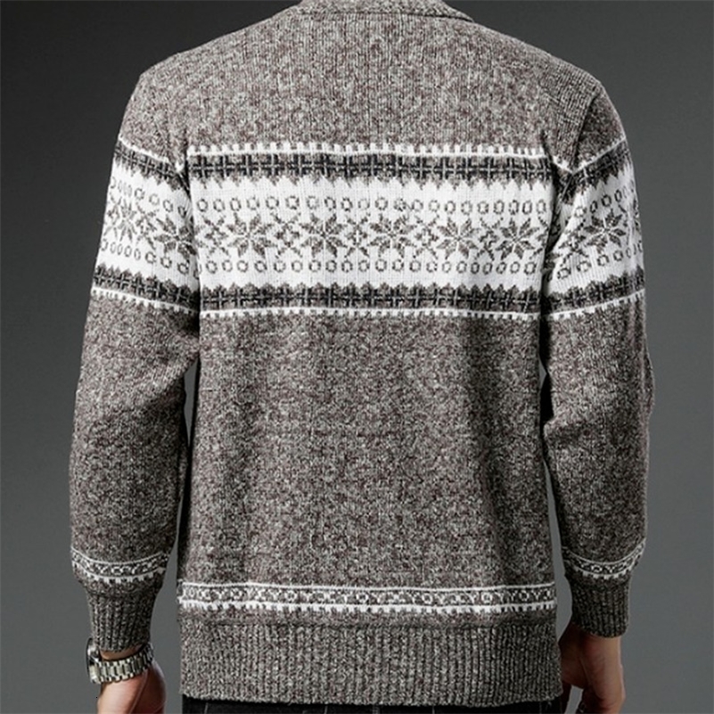 Mens Cardigan Autumn Winter Stand Collar Zipper Sweater Coat Jacket Male Clothing Cotton Thick Warm Cardigan Sweater 240821