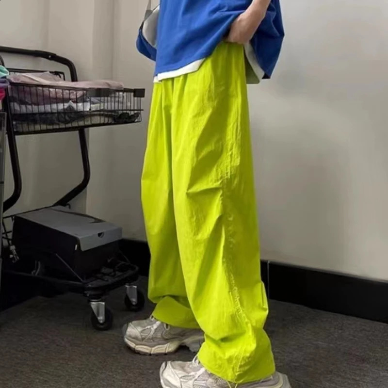 Women Summer Fashion y2k Pants Lady Quick Drying Leisure Colorful Sports Trousers Female Concise Rose Red Baggy Wide Leg Pants 240821