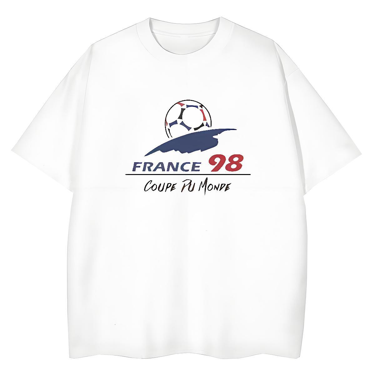 2024 Casual T-Shirts O-Neck Short Sleeve 230g Pure Cotton Unisex Tshirts DIY Anime Printed football Sport Loose Clothes Shirt