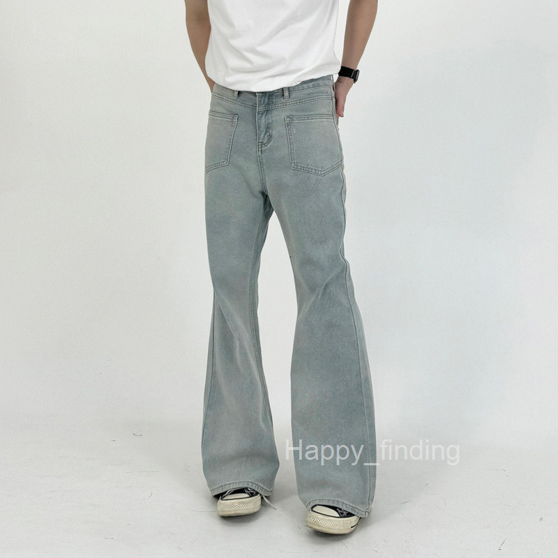 American High Street Cleanfit Silhouette Distressed Jeans Mens Summer New Straight Leg Micro Flared Atmosphere Casual Pants