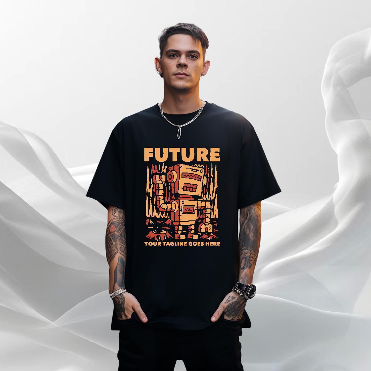 Loose Tshirts Street Wear 230g Pure Cotton DIY Printed Breathable letter Man T Shirts 2024 Designer Top Tees