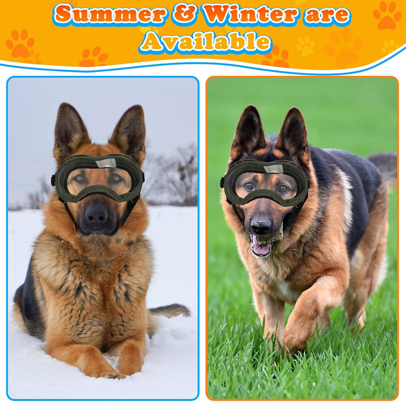 Dog Goggles for Small Large Dogs, UV Protection Dog Sunglasses Large Breed, Adjustable Strap, Windproof, Dustproof, Anti-Fog Eye Protection Puppy Sung