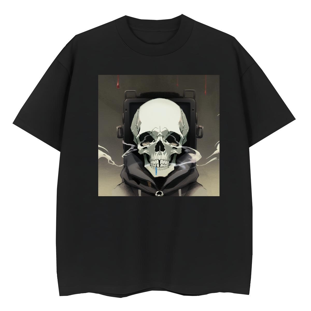 Custom T shirt 230g Pure Cotton Short Sleeve O-Neck Casual Daily Wear skull Lady T shirt Soft Skull Top Tees