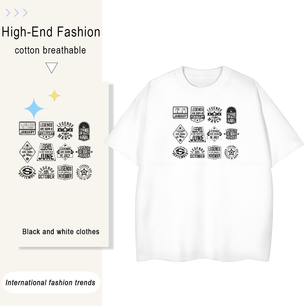 Soft Men Tops Tees Street Casual 230g Pure Cotton Anime Breathable Soft letter T Shirt For Man New Top Tees