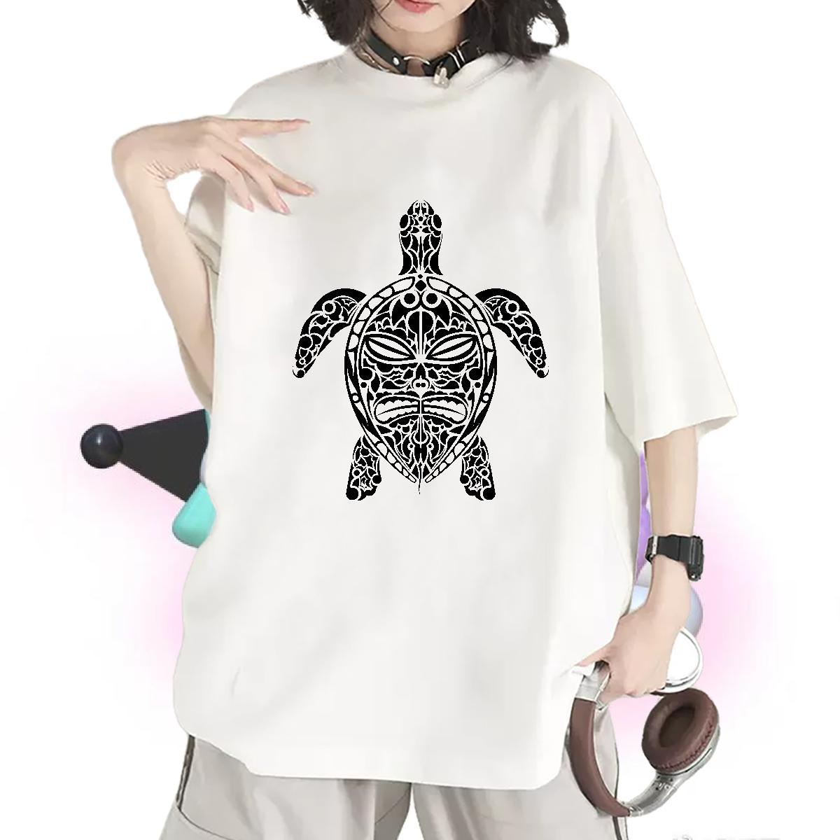 DIY T shirt Breathable Crew Neck 230g Cotton Womens Tshirts Black White tortoise Street Wear Unisex Top Shirts