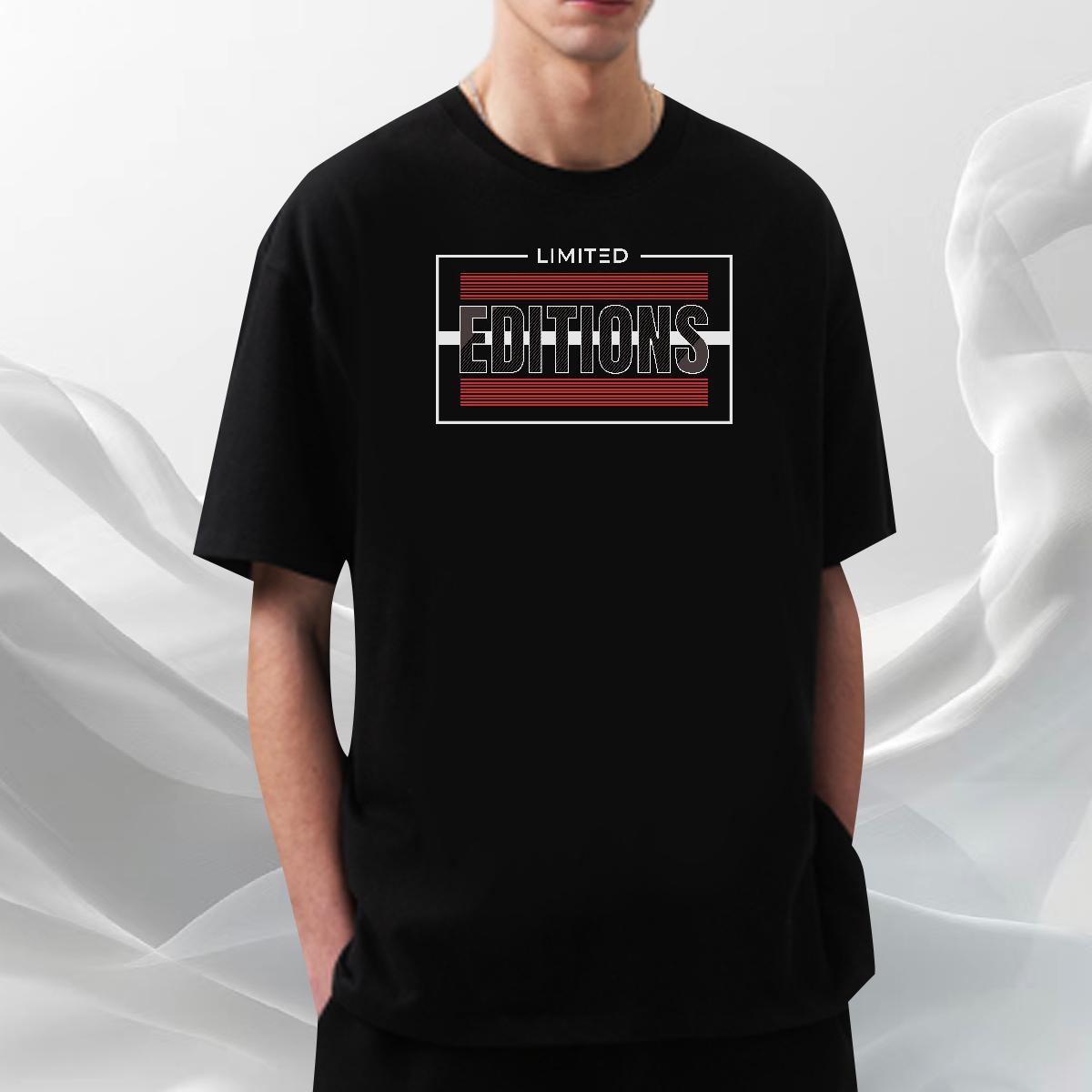 Loose Men Tees Summer Casual 100% Cotton 230g DIY Anime Breathable Short Sleeve editions T-Shirts for Men 2024 Summer Tees Shirts