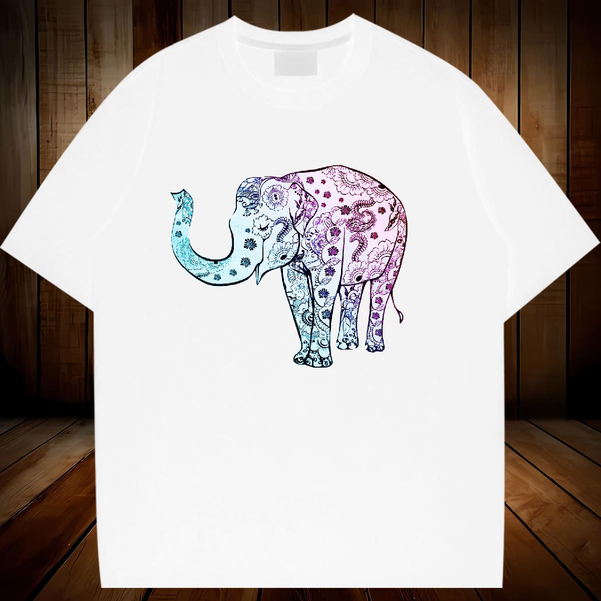 New Arrival T-Shirts for Women O-Neck Short Sleeve 230g Pure Cotton Lady T shirt Custom Print Plus Size Elephant Street Wear High quality Tees Shirts