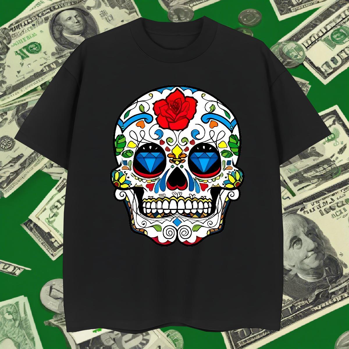 Comfortable Men T Shirts 230g Cotton skull Summer Casual Custom Print Oversized Crew Neck Breathable Men Tees Designer Fashion Polos