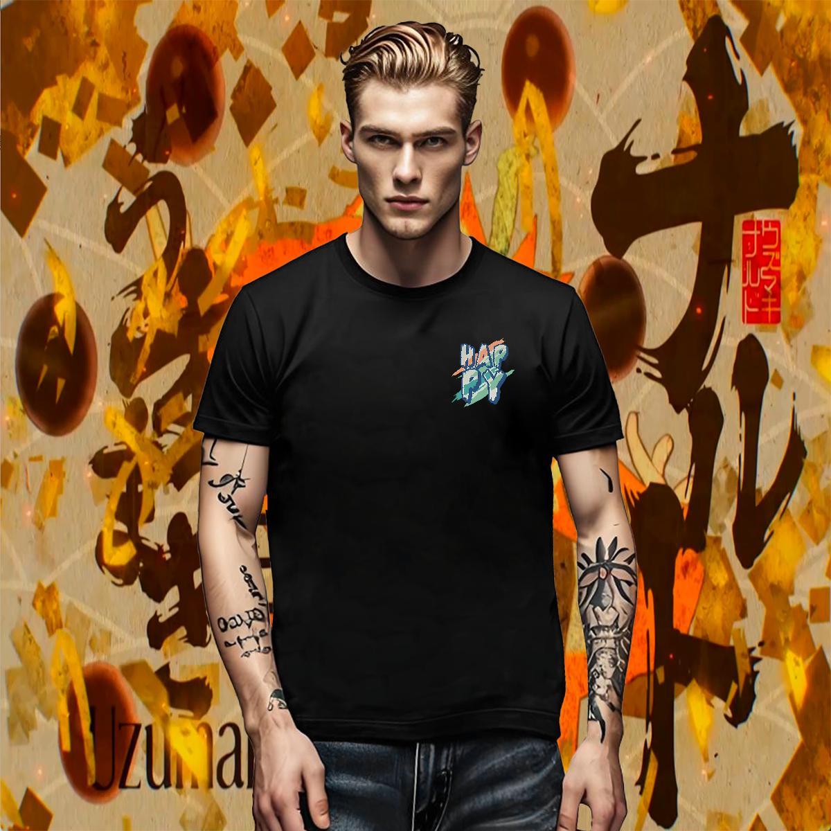2024 Summer Anime Printing Street Men Tops Tees happy Short Sleeve O-Neck 100% Cotton 230g T shirt Soft DIY Polos