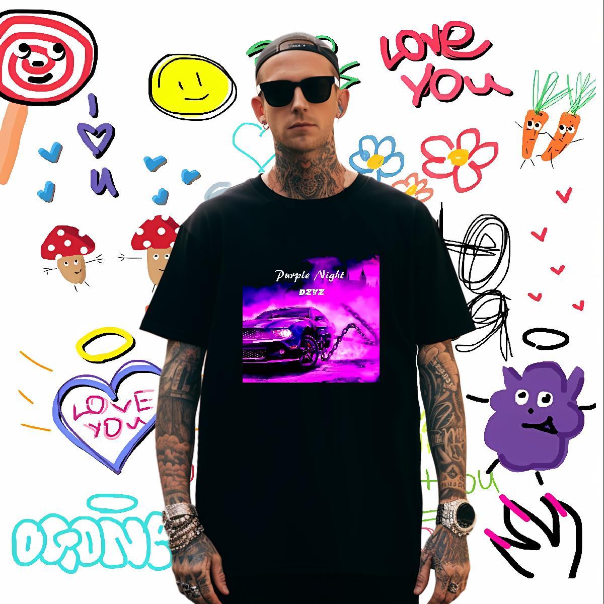 Wholesale beach T-Shirts for Men Summer Casual Men Clothes T-Shirt 100% Cotton 230g Fashion New Round Neck Short Sleeve Custom Cartoon Tees Shirts