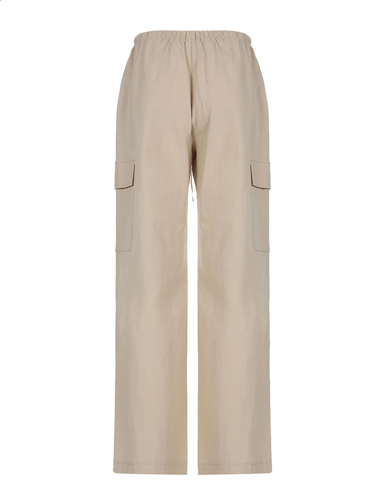 Cuteandpsycho Streetwear Joggers Chic Cargo Pants Drawstring Solid Fashion Wide Leg Trousers Casual Basic Y2K Womens Bottoms 240821