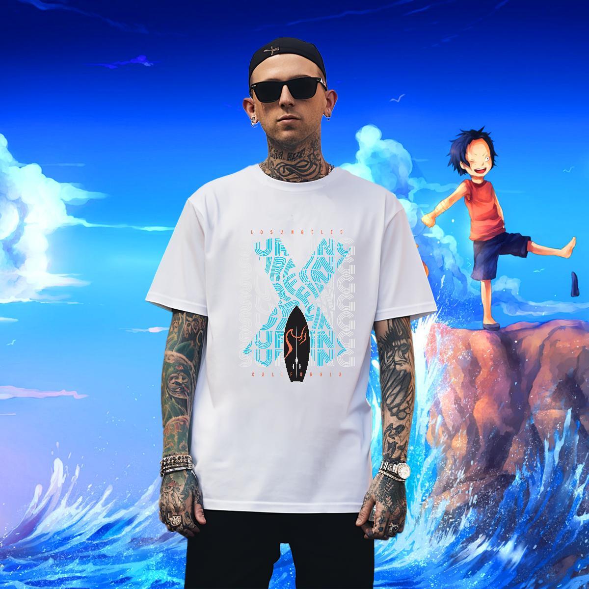 Unisex Men Tshirts Anime Printing Street 230g 100% Cotton Custom Big Size Crew Neck skateboarding T shirt Stylist Tops Shirt