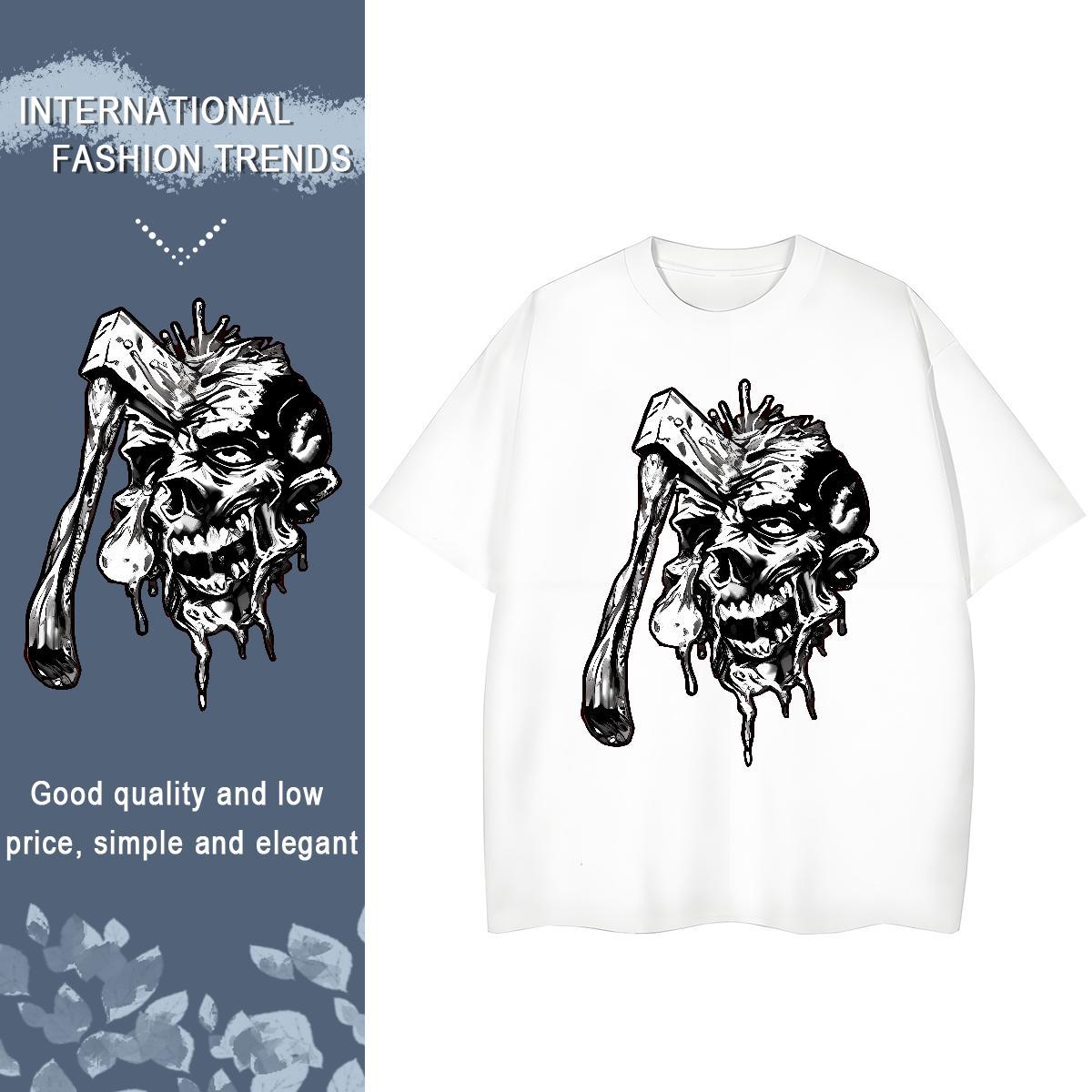Classic skull Tshirt for Man Woman 100% Cotton 230g Men T Shirts Oversized 3XL 4XL Casual Daily Wear Breathable Short Sleeve Cool Top Tees