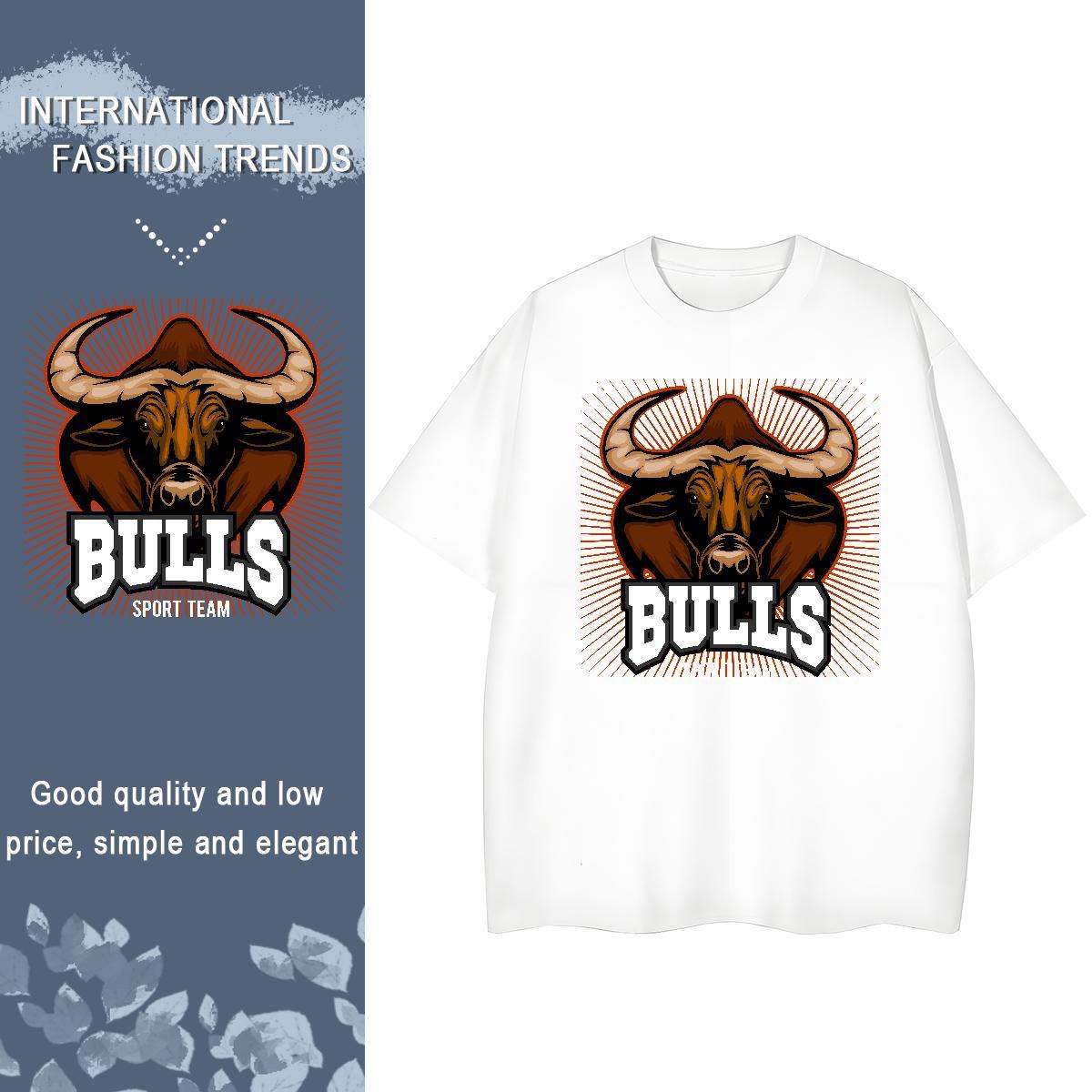 Fashion Women T Shirts Breathable Soft 230g 100% Cotton Unisex Tshirts Oversized bull Hip Hop Street 5A Tops Tees