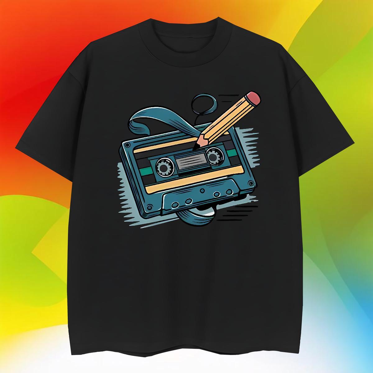 Free Shipping radio T-Shirts for Men Street Tshirts 230g 100% Cotton Fashion Designer Breathable Short Sleeve Custom Cartoon Clothings