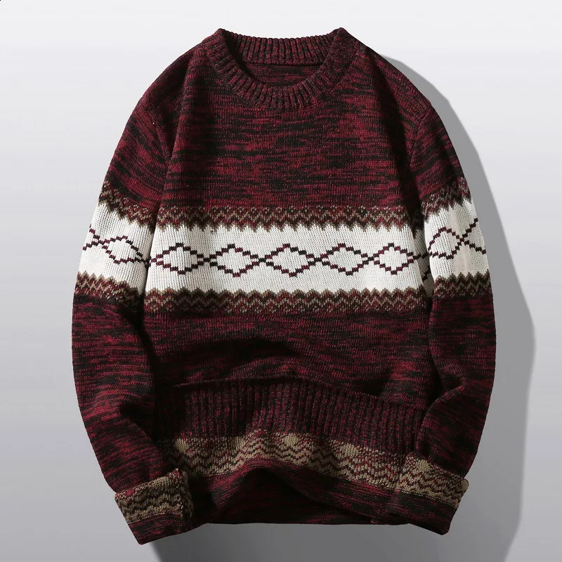 Autumn Mens Christmas Cashmere Sweater O Neck Men Tops Quality Male Pullover Sweaters Thick Warm Pull Homme 240821