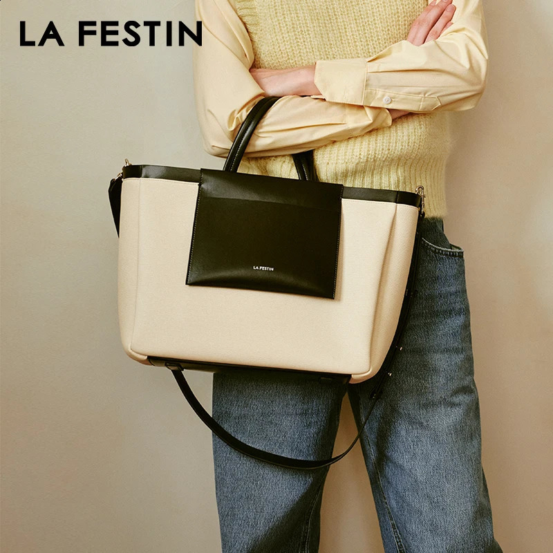 LA FESTIN Original Womens Bag Largecapacity Handbag Shoulder Leather Crossbody y 240821