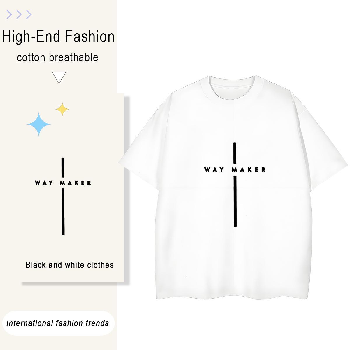 Brand Men Clothes T-Shirt Summer Casual 230g Cotton Cartoon Print Breathable Soft letter T Shirts Men Casual New Tee Shirt