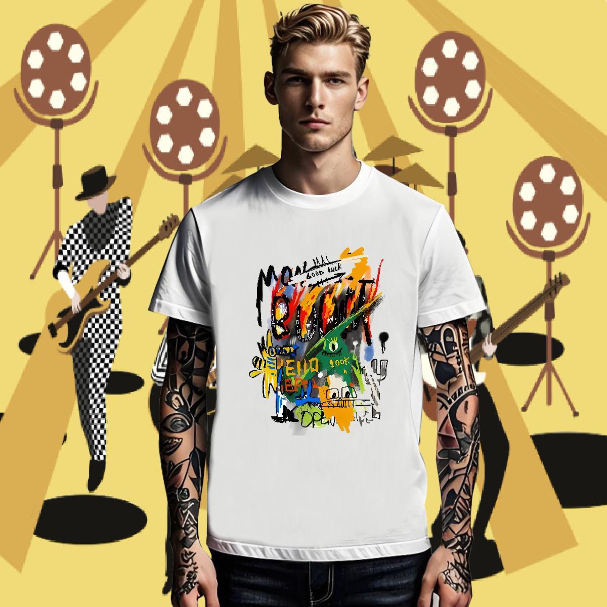 Designer graffiti Men Clothes T-Shirt 230g Pure Cotton T-Shirts for Men Custom Anime Spring Summer Breathable Soft Brand Tops