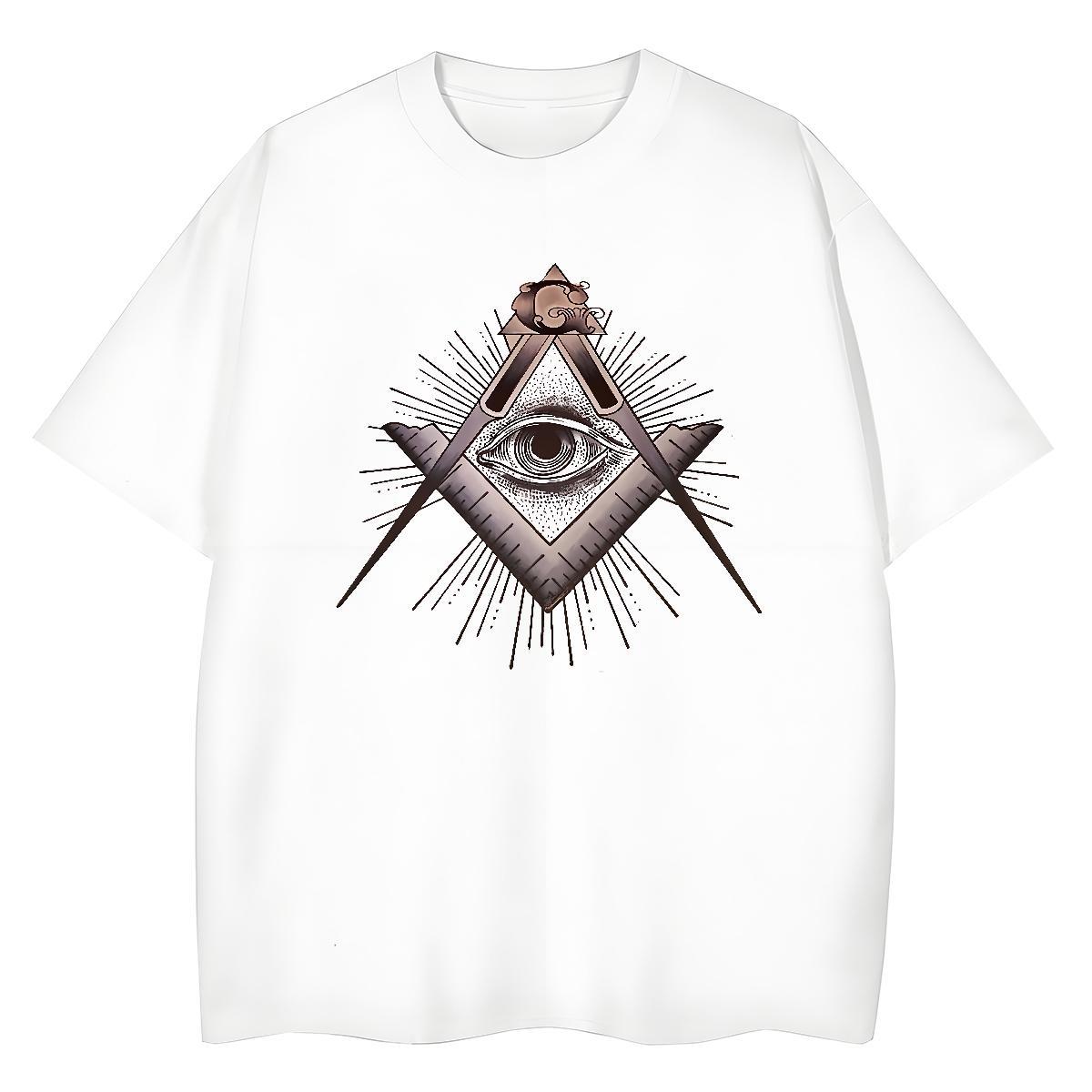 DIY Woman T Shirts 230g 100% Cotton Breathable Short Sleeve Beach eye of the devil Unisex Tshirts Loose fit Cartoon Floral Printing Clothes Shirt