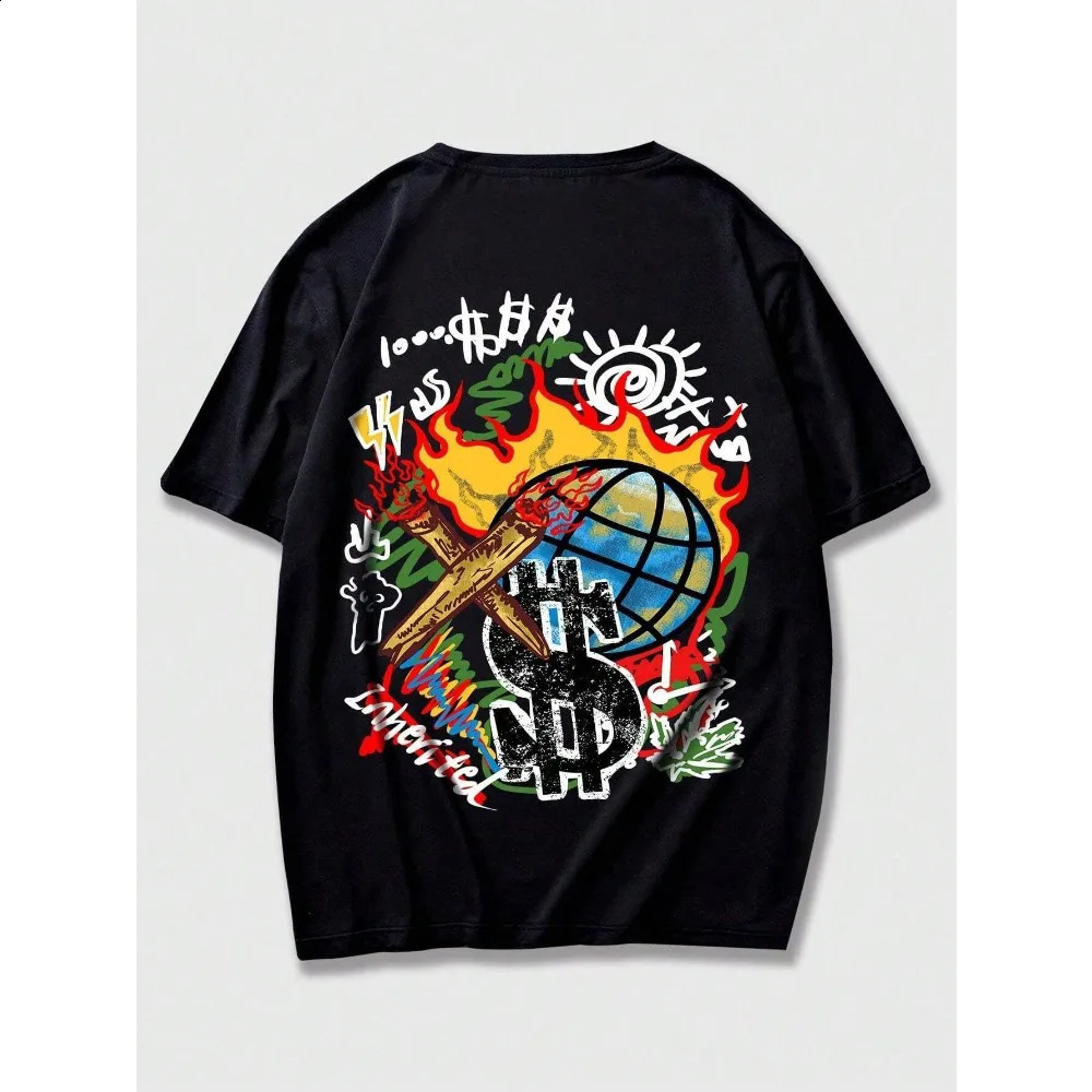 Street life mens cartoon and letter graphic Tshirt Harajuku Y2k Redtube Pro choose oversized 240822