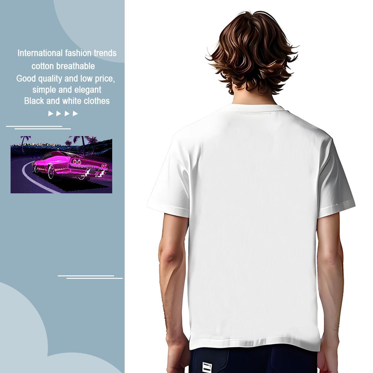 Comfortable car T Shirts Men Casual Daily Wear Men Tees 230g Cotton Fashion Designer Short Sleeve Soft Plus Size Custom Tees Shirts