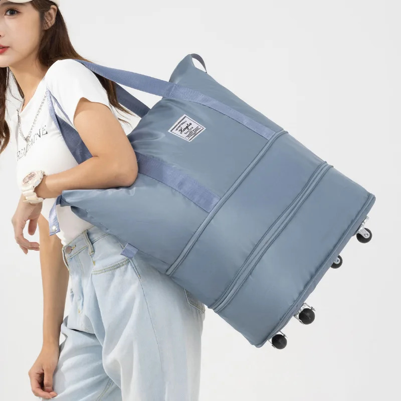 Universal wheel travel bag with double-layer dry wet separation fitness yoga shoulder bag 240821